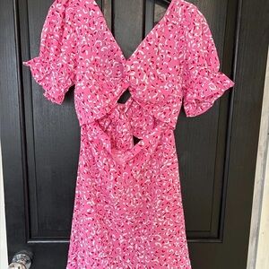 PrettyLittleThing Pink Patterned Dress